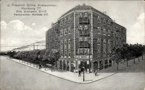 Ak Hamburg Mitte Rothenburgsort, Friedrich Göthe, Großdestillation, Billhorner Brückenstraße 2-12