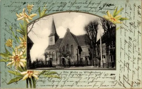 Passepartout Ak Hamburg Wilhelmsburg, Alte Kirche