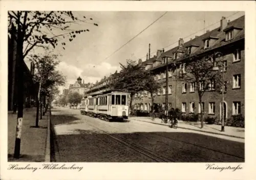 Ak Hamburg Wilhelmsburg, Veringstraße, Straßenbahn