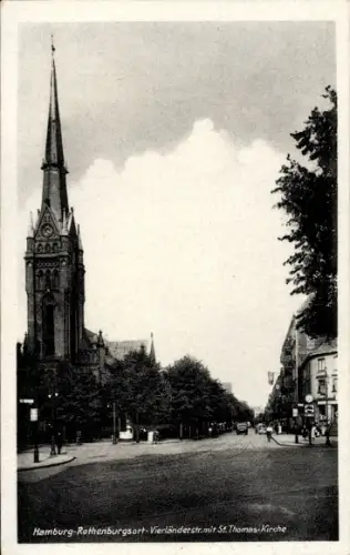 Ak Hamburg Rothenburgsort, Vierländerstraße mit St. Thomaskirche