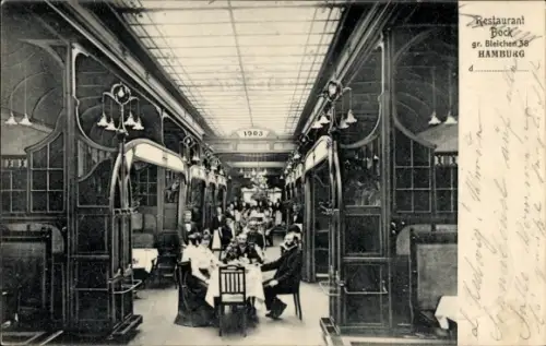 Ak Hamburg Mitte Altstadt, Restaurant Bock, Große Bleichen 38