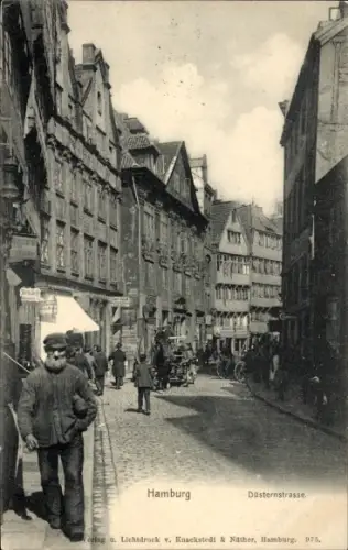 Ak Hamburg Neustadt, Düsternstraße, Schneiderin Bertha Strufe, Carl Colell, Zigarrenladen