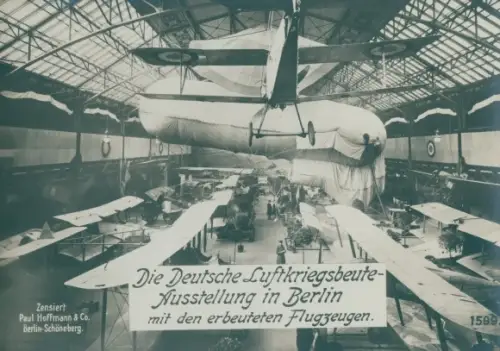 Ak Berlin, Deutsche Luftkriegsbeute Ausstellung, erbeutete Flugzeuge