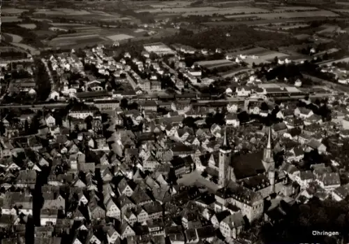 Ak Öhringen im Hohenlohekreis Württemberg, Luftaufnahme