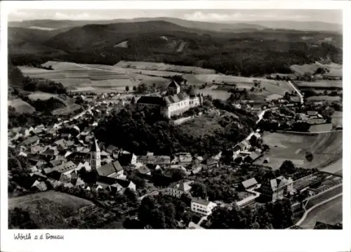 Ak Wörth an der Donau Oberpfalz Bayern, Luftaufnahme