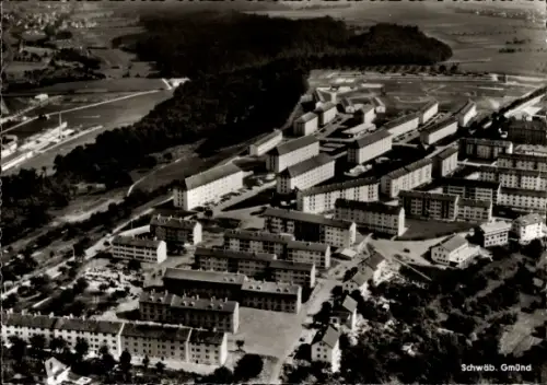 Ak Schwäbisch Gmünd in Württemberg, Fliegeraufnahme