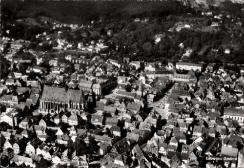 Ak Schwäbisch Gmünd in Württemberg, Fliegeraufnahme