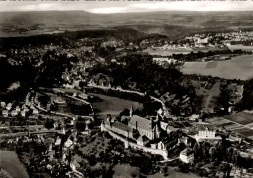 Ak Comburg Schwäbisch Hall in Württemberg, Schloss, Fliegeraufnahme
