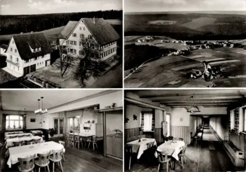 Ak Schömberg (bei Freudenstadt) Loßburg im Schwarzwald, Gasthaus Solhof, Kegelbahn, Fliegeraufnahme