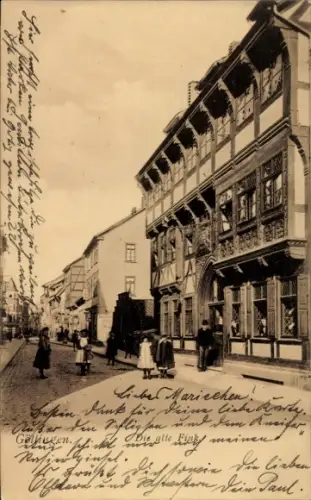 Ak Göttingen in Niedersachsen, Die alte Fink, Passanten