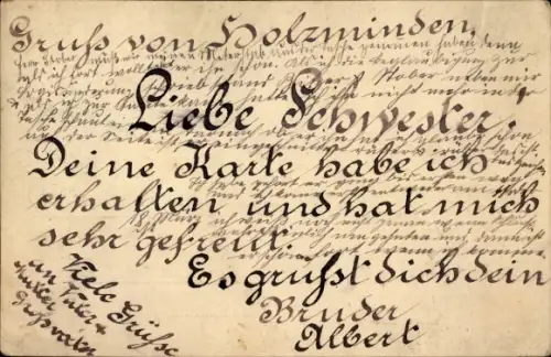 Ganzsachen Ak Holzminden an der Weser, Korrespondenz