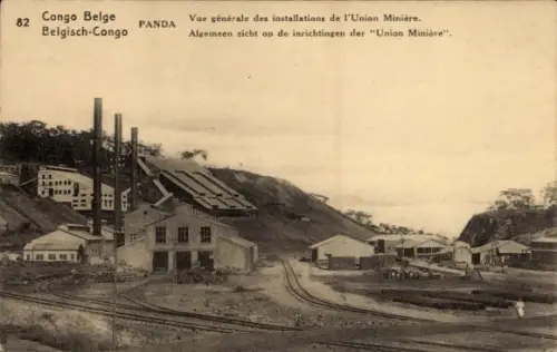 Ganzsachen CPA Panda RD Congo Zaïre, Vue générale des installations de l'Union Minière