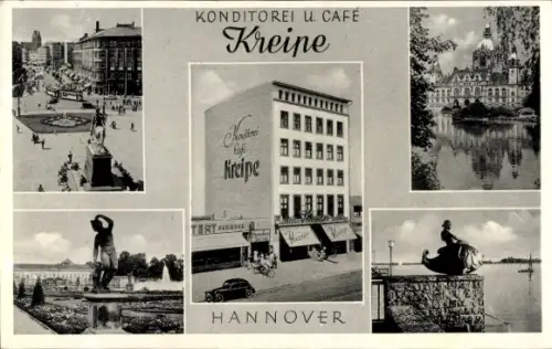 Ak Hannover in Niedersachsen, Konditorei und Cafe Kreipe, Denkmal