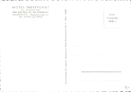 Ak Hannover, Motel Treffpunkt