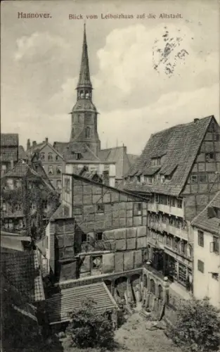 Ak Hannover, Blick vom Leibnizhaus auf die Altstadt