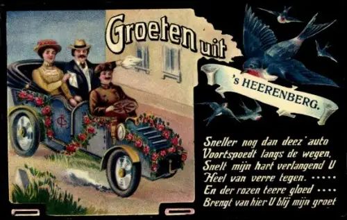 Ak Automobil, Rosen, Schwalbe, 's Heerenberg
