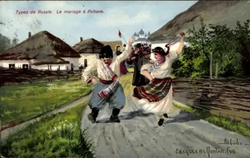 Künstler CPA Types de Russie, Le mariage a Poltave
