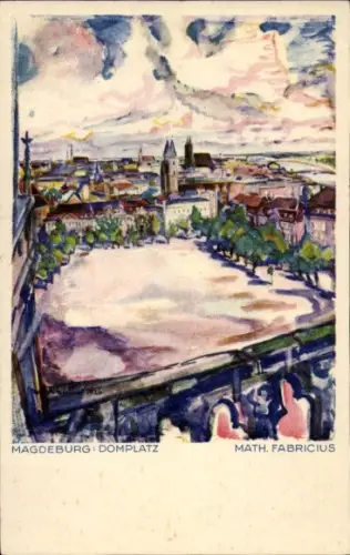 Künstler Ak Fabricius, Math., Magdeburg, Domplatz