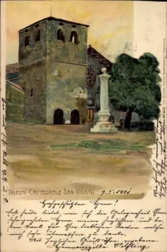 Künstler Ak Frank, R., Triest Trieste Friuli Venezia Giulia, Cattedrale San Giusto