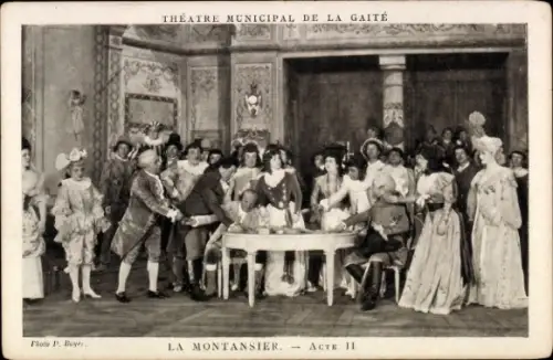 Ak Theaterszene, Théâtre de la Gaîté, La Montansier, II. Akt