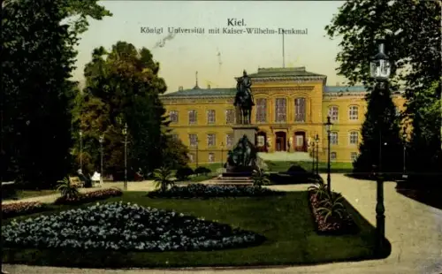 Ak Kiel,  Königl. Universität, Kaiser-Wilhelm-Denkmal