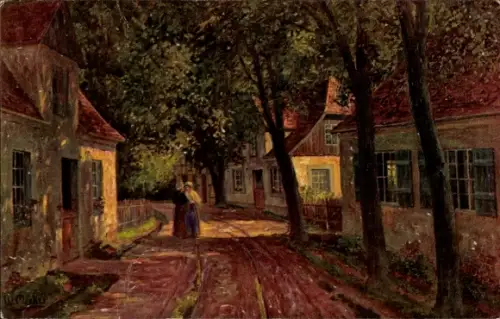 Künstler Ak Merker, W., Dorfstraße