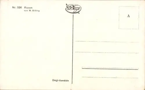 Künstler Ak Billing, M., Rosen