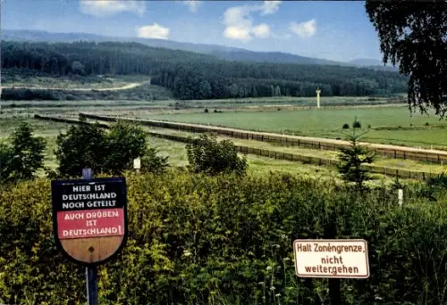 Ak Zonengrenze im Harz, Landschaft, Innerdeutsche Grenze, BRD, DDR