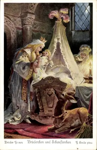 Künstler Ak Hinke, G., Brüderchen und Schwesterchen, Brüder Grimm