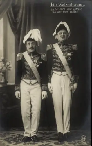Ak Operettenszene Ein Walzertraum, Opernsänger Oskar Sachs und Josef König