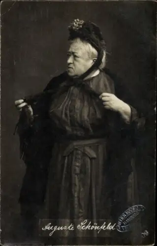 Ak Schauspielerin Auguste Schönfeld, Portrait