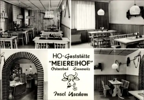 Ak Ostseebad Zinnowitz auf Usedom, HO-Gaststätte "MEIEREIHOF",  Insel Usedom