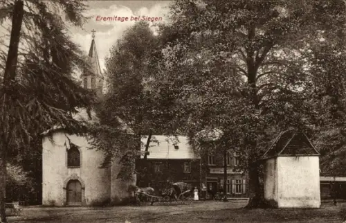 Ak Siegen in Westfalen, Eremitage bei Siegen, Kapelle, Pavillon