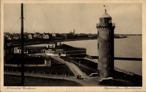 Ak Nordseebad Cuxhaven, Seepavillon, Leuchtturm