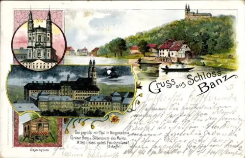 Litho Bad Staffelstein am Main Oberfranken, Schloss Banz, Deysinghütte
