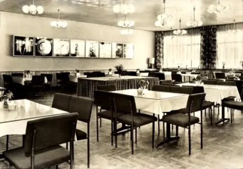Ak Ostseebad Göhren auf Rügen, FDGB Urlauberrestaurant Bernstein, Speisesaal