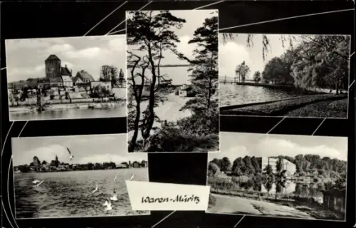 Ak Waren an der Müritz, Ortsansicht, Uferblick