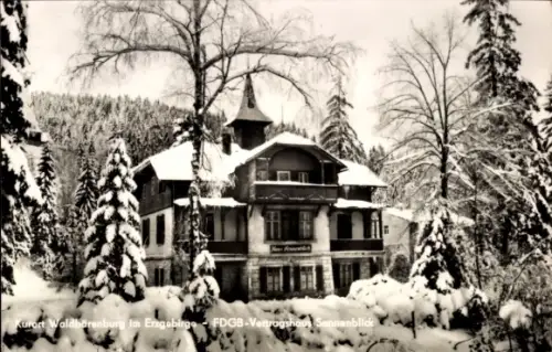 Ak Waldbärenburg Bärenburg Altenberg im Erzgebirge,  FDGB-Vertragshaus Sonnenblick, Winter
