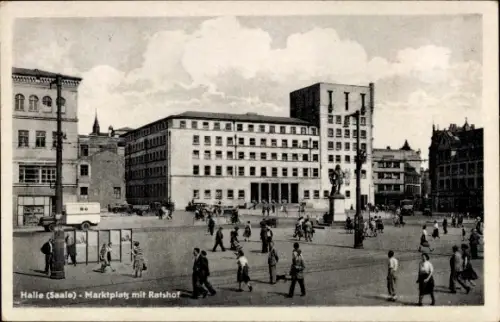 Ak Halle an der Saale, Marktplatz mit Ratshof