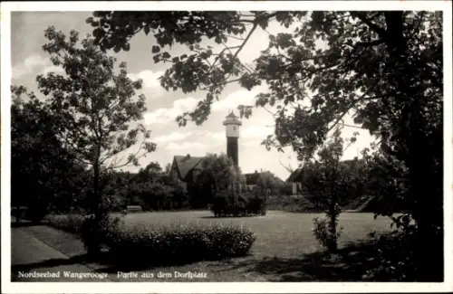 Ak Nordseebad Wangerooge in Ostfriesland, Dorfplatz, Leuchtturm