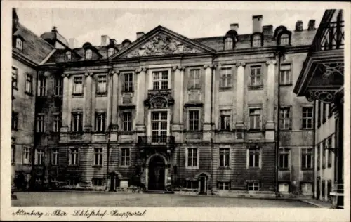 Ak Altenburg in Thüringen, Altenburg i. Thür., Schloßhof Hauptportal