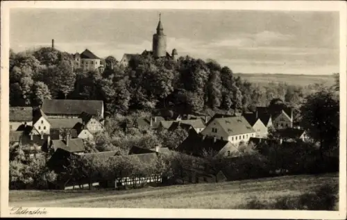 Ak Posterstein in Thüringen, Blick auf die Stadt, Burgturm