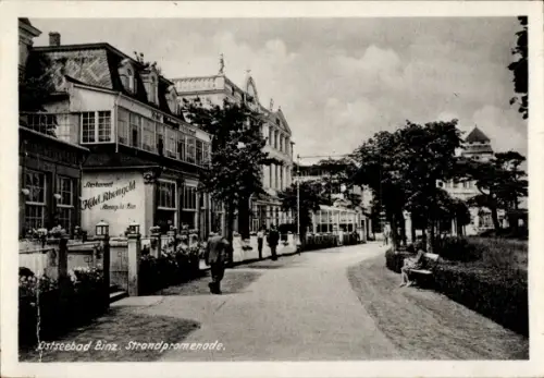 Ak Ostseebad Binz auf Rügen,  Strandpromenade, Hotel Rheingold