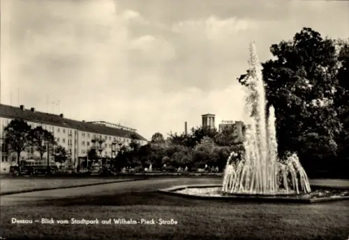 Ak Dessau in Sachsen Anhalt,  Blick vom Stadtpark, Wilhelm-Pieck-Straße