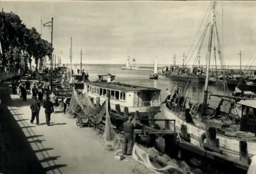 Ak Ostseebad Warnemünde Rostock, Warnemünde - Am Strom, Aufn. G. John, Gebr. Garloff Magdeburg, 1