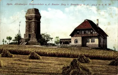 Ak Ronneburg in Thüringen, Altenburger Bismarcksäule, Reuster Berg