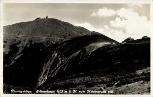 Ak Karpacz Krummhübel Riesengebirge Schlesien, Schneekoppe, Blick vom Melzergrund
