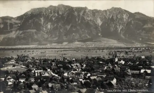 Ak Grabs Kanton St. Gallen, Panorama mit Dreischwestern