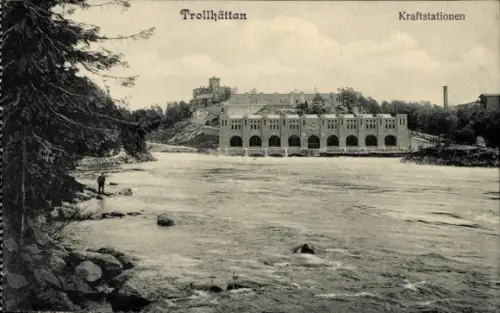 Ak Trollhättan Schweden, Kraftstationen