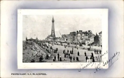 Ak Blackpool Lancashire England, Promenade, S.S.  Blackpool Tower